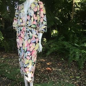 Vintage Saint Romei silk 80s Dress